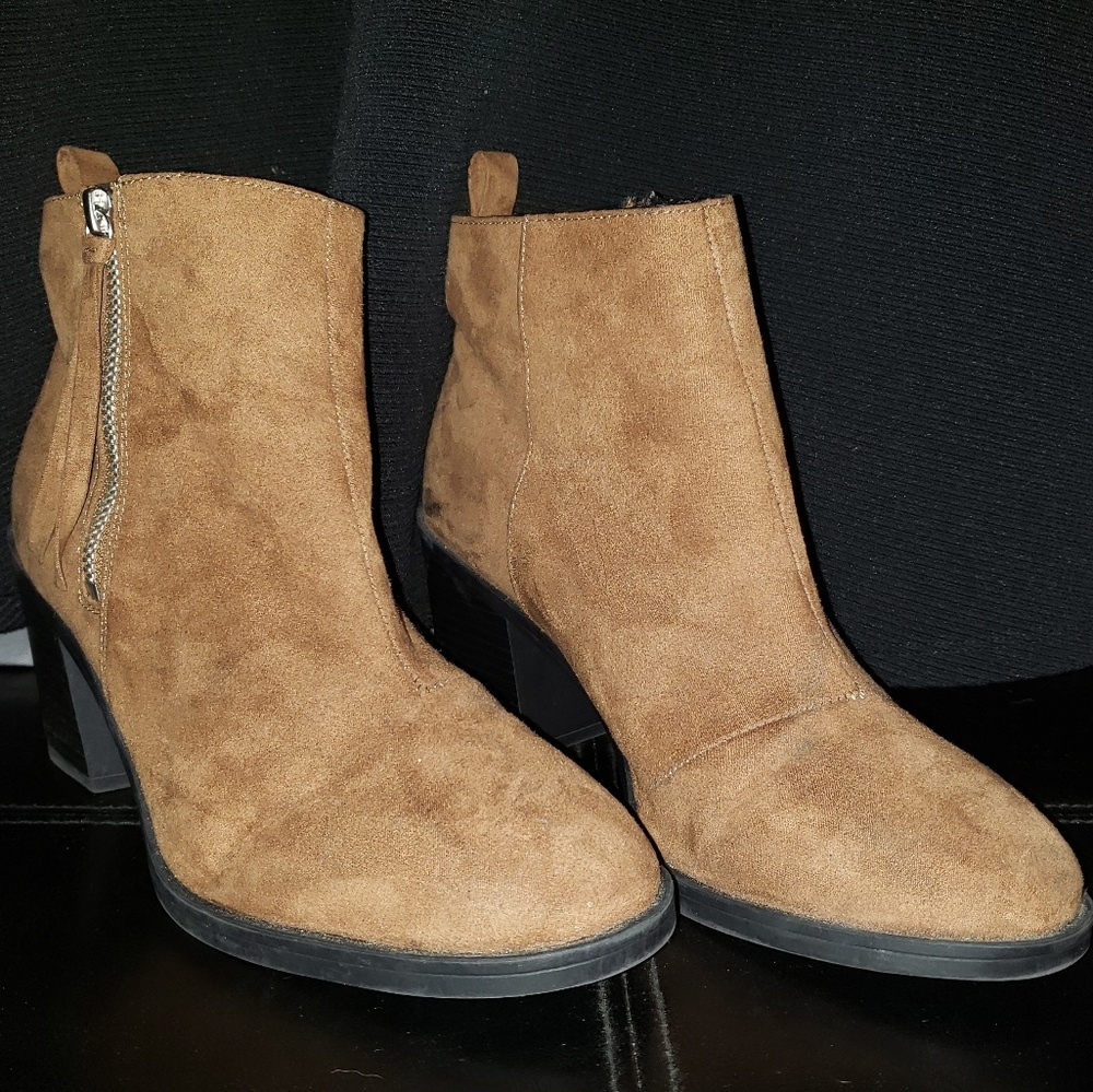 H&M heeled ankle boots, brown real suede